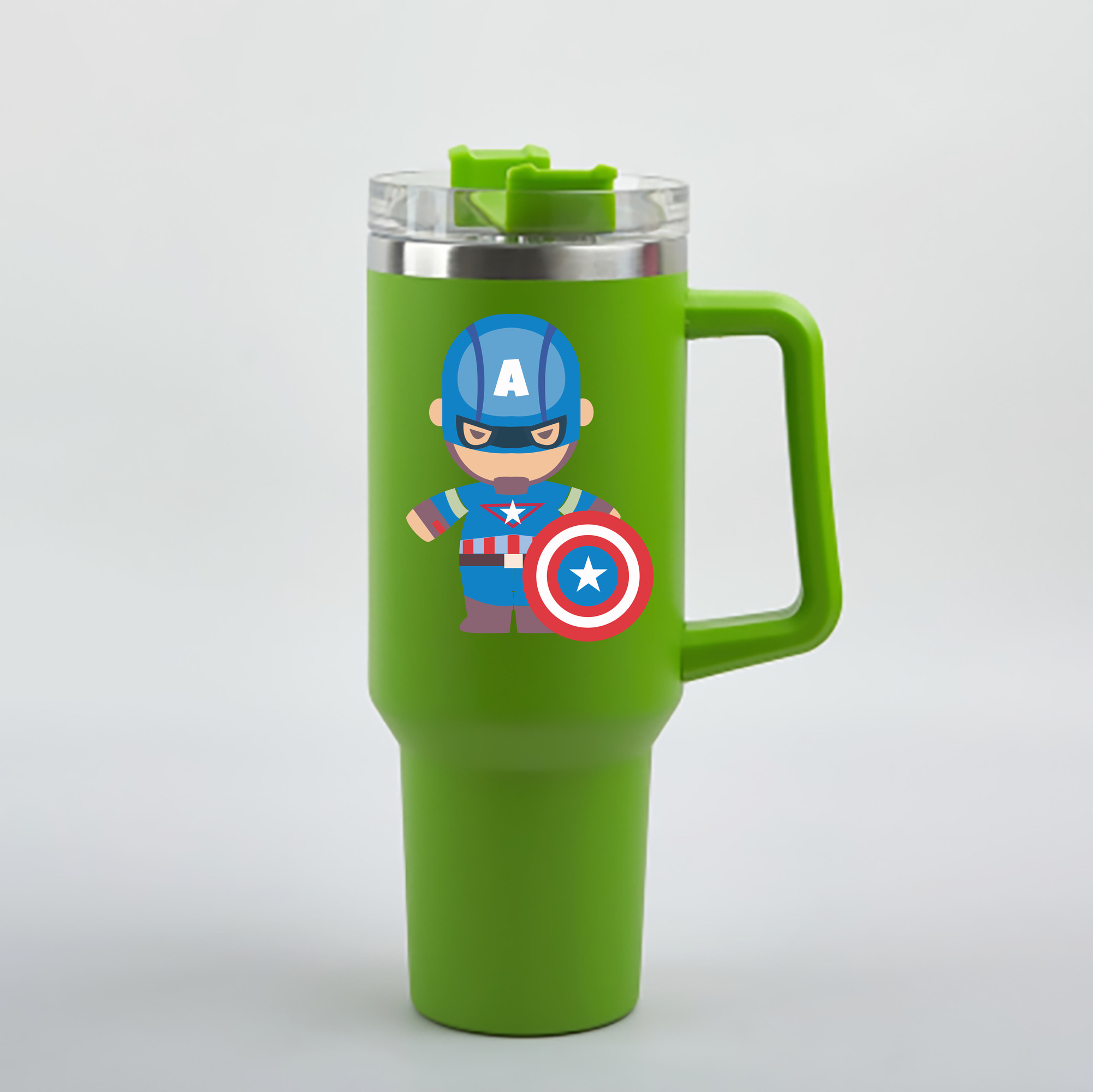 （画像用） アベンジャーズ The Avengers 1200mL車用タンブラー - クリスタルステッカー（プラスチックストロー付き）